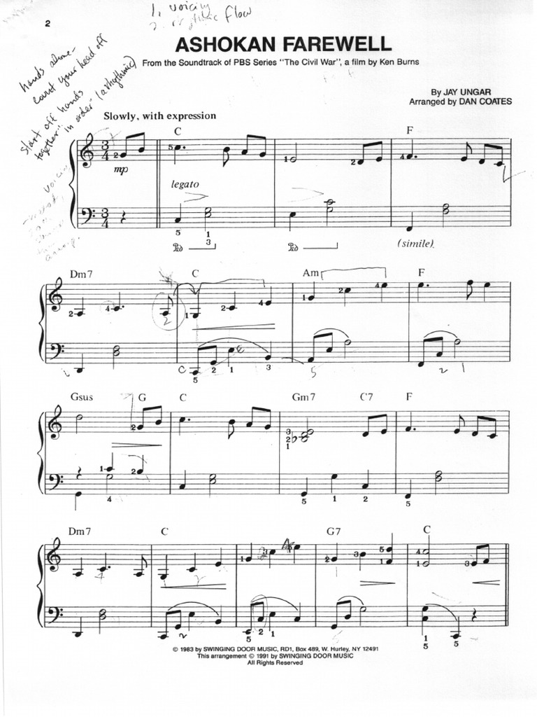 Ashokan Farewell Easy Solo PDF