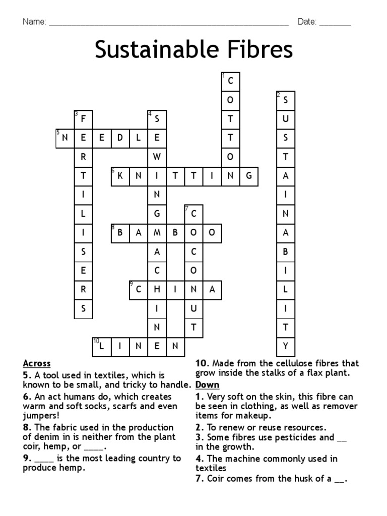 Sustainable Fibres Answer Key 1a8bc 61635565 PDF Textiles Fibers