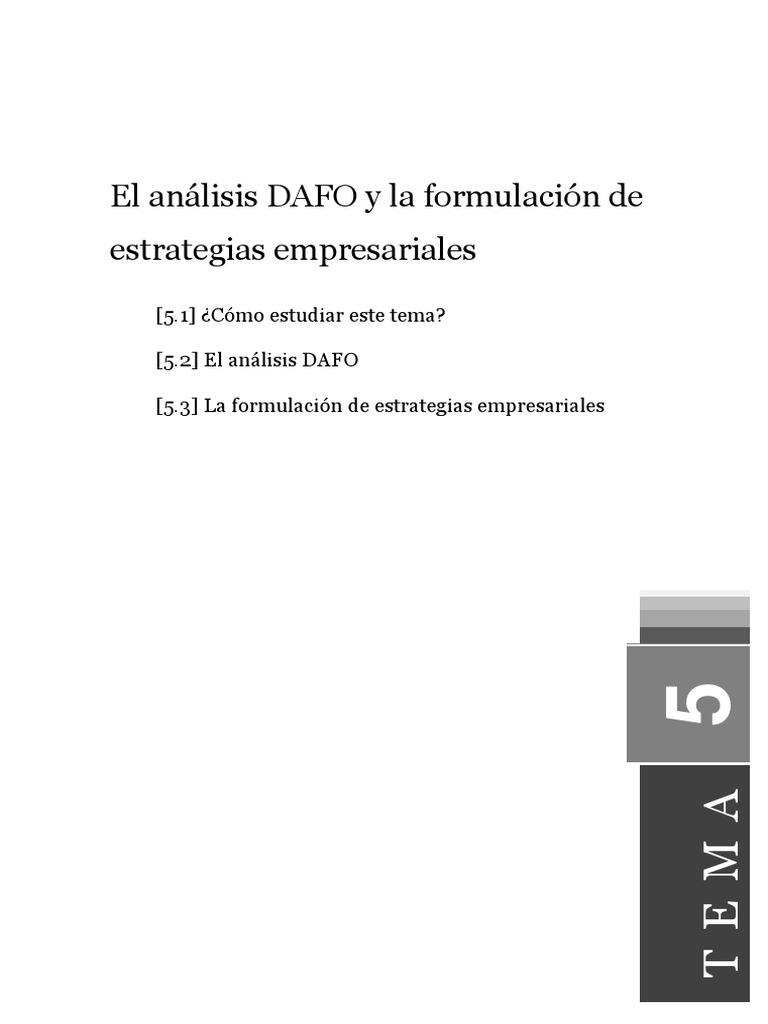Análisis DAFO y Estrategias Empresariales | PDF | Análisis FODA | Business