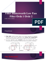 Filter Butterworth Low Pass Filter Orde 1 Orde