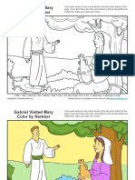 Gabriel and Mary Color by Number - Bible Activity For Kids