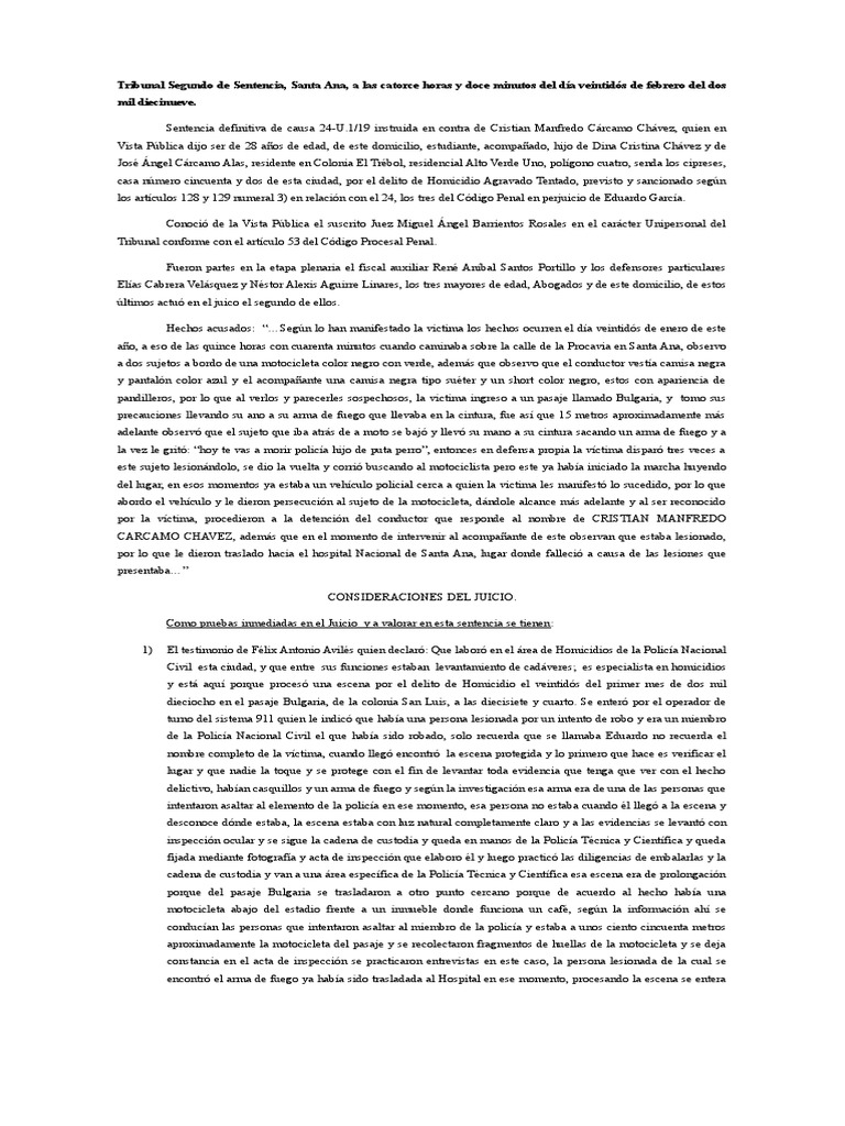 Sentencia Absolutoria de Causa 24-U-1-19 Copia para CSJ | PDF