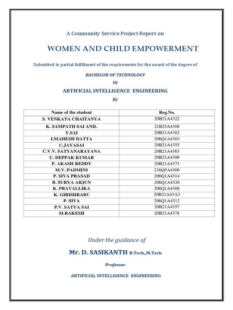 Women and Child Empowerment Report | PDF | Woman | Empowerment