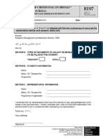 RF07 Form Collection of Credential On Behalf