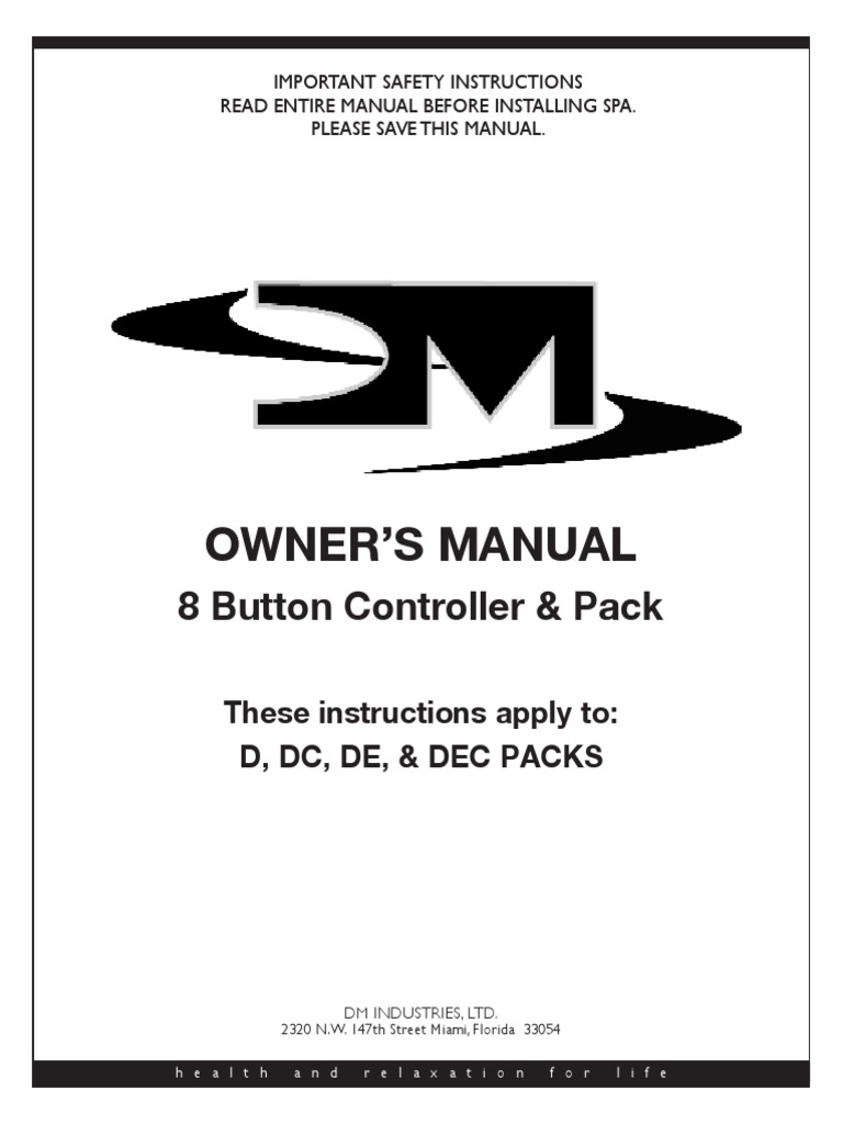 20072009 Vita Spa Ics Dream Pack lx100 8 Button Ss Insert 0 PDF