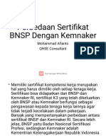 Perbedaan Sertifikat BNSP Dan Kemenakertrans