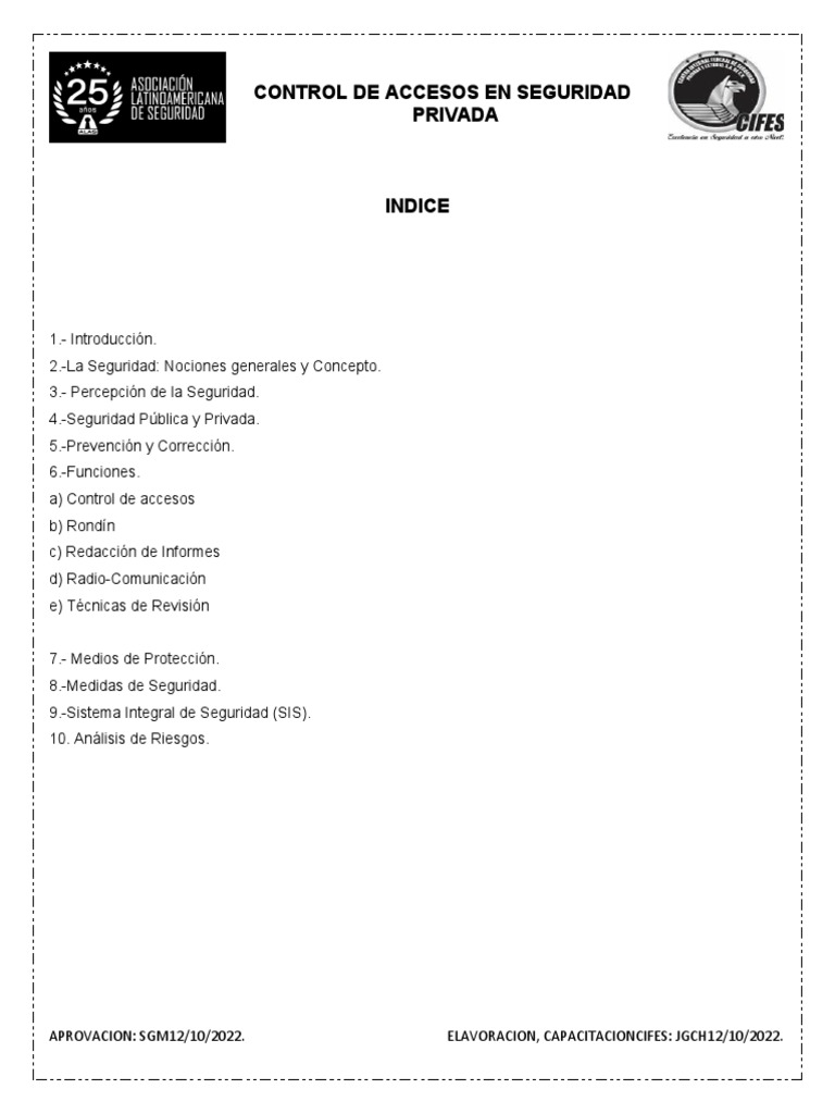 Control de Accesos en Seguridad Privada | PDF | Informática