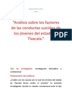 Factores suicidios jóvenes Tlaxcala