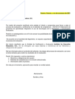 Ejemplo Carta de Solicitud de Evaluación