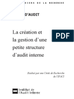 Cahier de la recherche - La création et la gestion d'une petite structure d'audit interne (janvier 2009)-converti