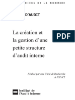 Cahier de La Recherche - La Création Et La Gestion D'une Petite Structure D'audit Interne (Janvier 2009) - Converti