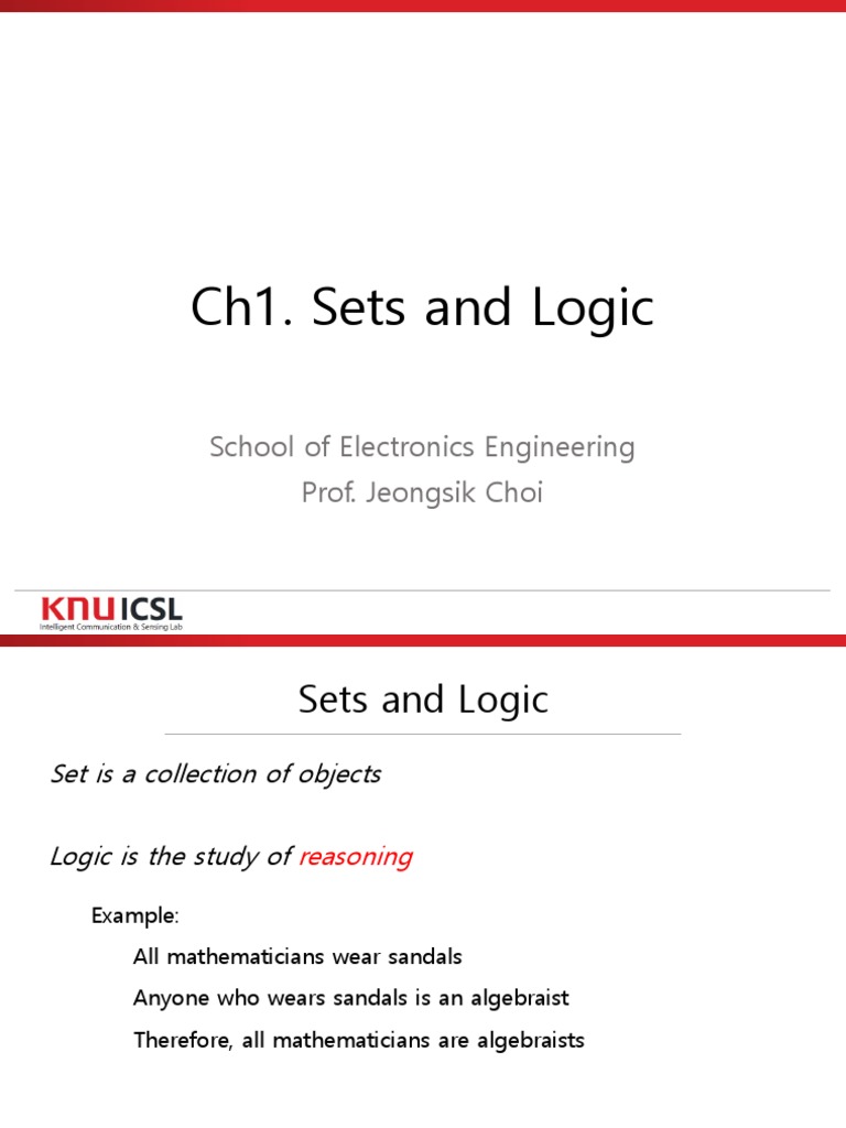 Ch1. Sets and Logic PDF Set (Mathematics) Argument