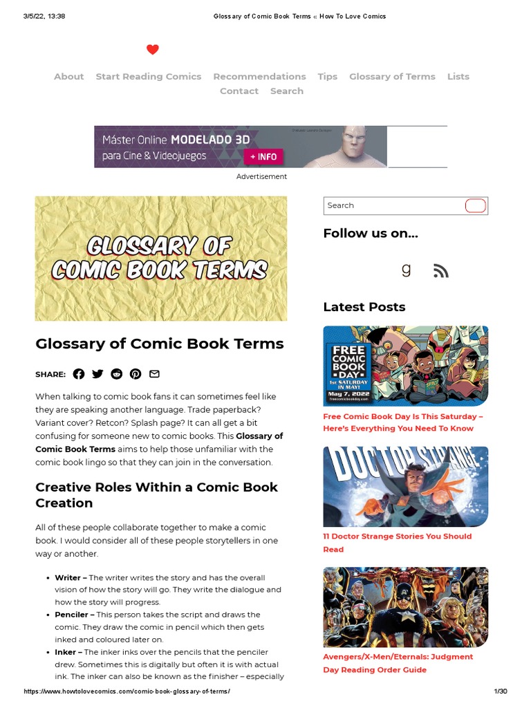 Glossary of Comic Book Terms | Download Free PDF | Dc Comics | Comics