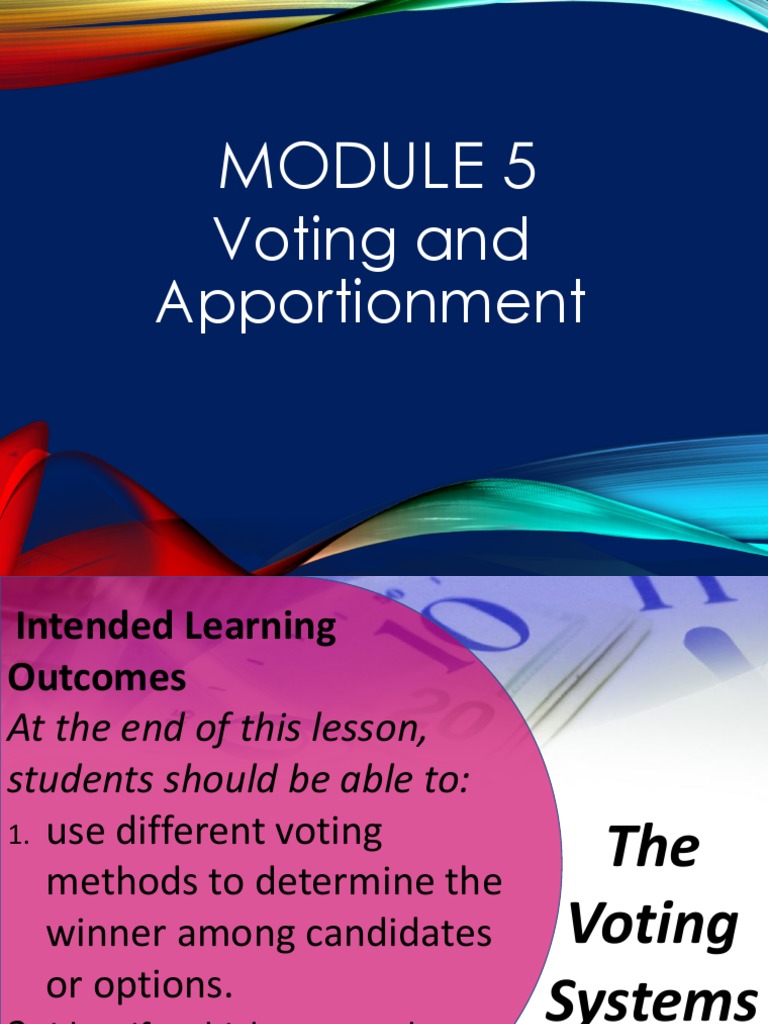 Module 5 voting apportionment revised pdf voting government