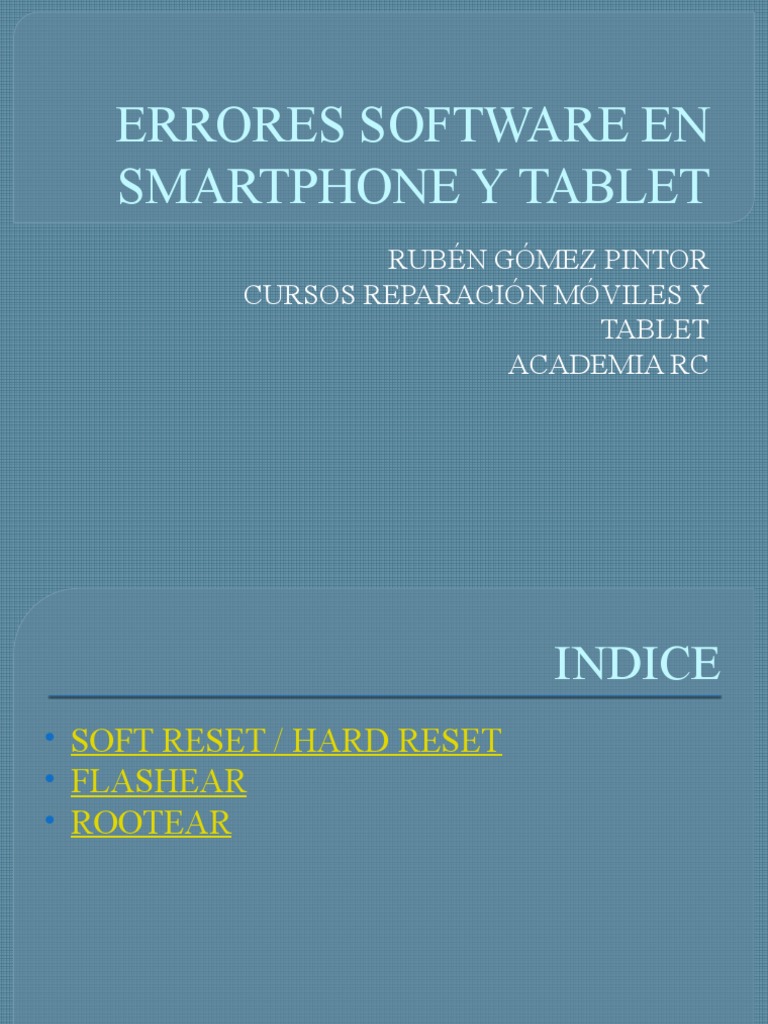 Errores Software en Smartphone y Tablet | PDF | Teléfonos móviles ...
