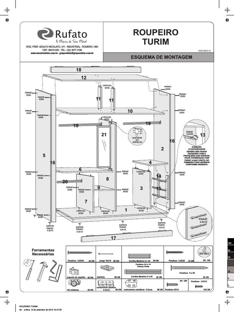 Roupeiro turim esquema de montagem 18 pdf