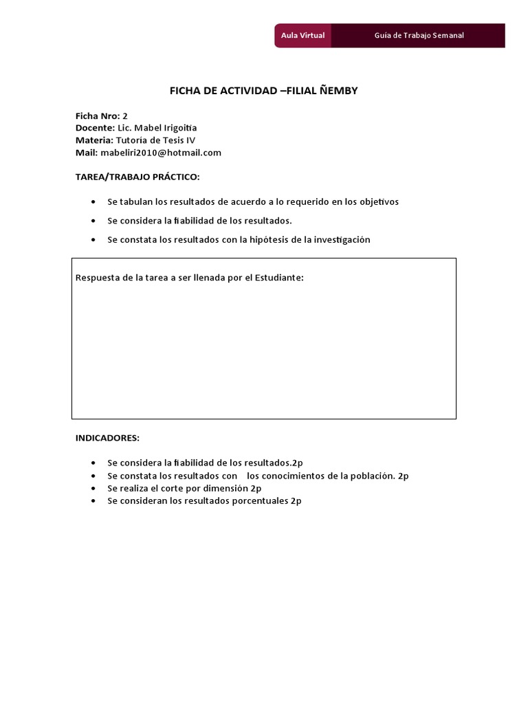 Ficha de Actividades-Semana 2 | PDF | Crecimiento personal y ...
