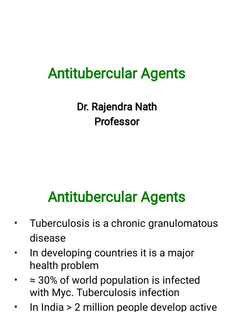 Antitubercular Agents Overview | PDF | Tuberculosis | Leprosy