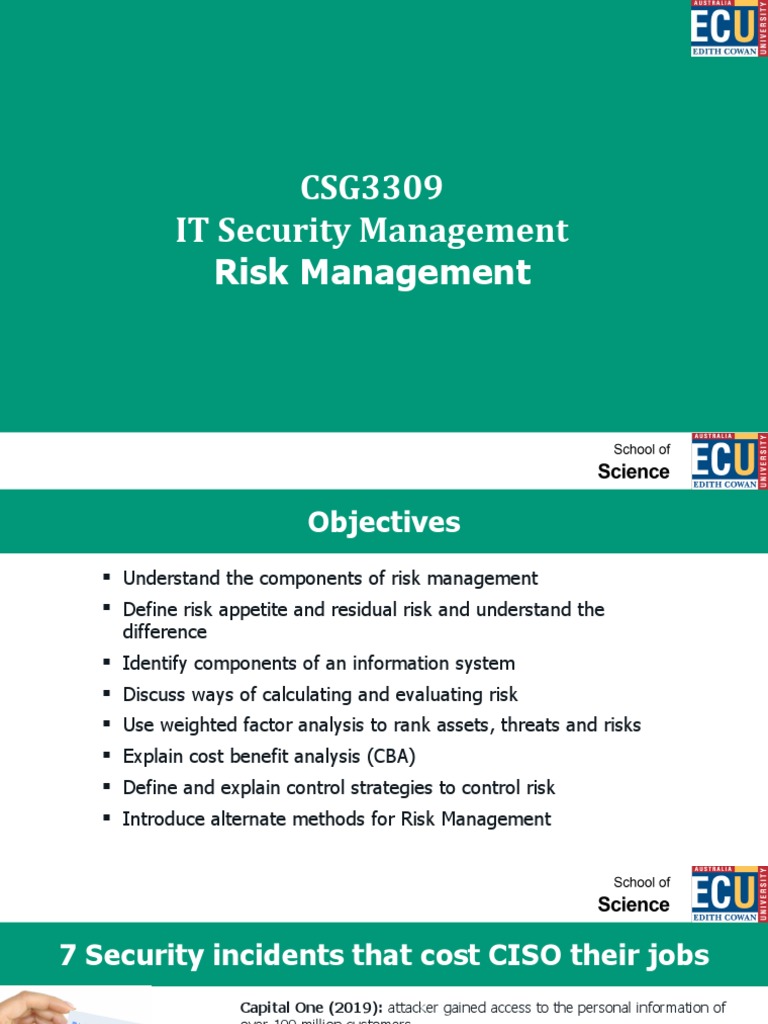 Module 7 - Risk Management | PDF | Classified Information | Risk