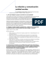 Reflexión La Relación y La Comunicación Con La Comunidad Escolar.