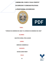 Cuadro Comparativo Entre El Código de Comercio de 1852 y El Código de Comercio de 1902