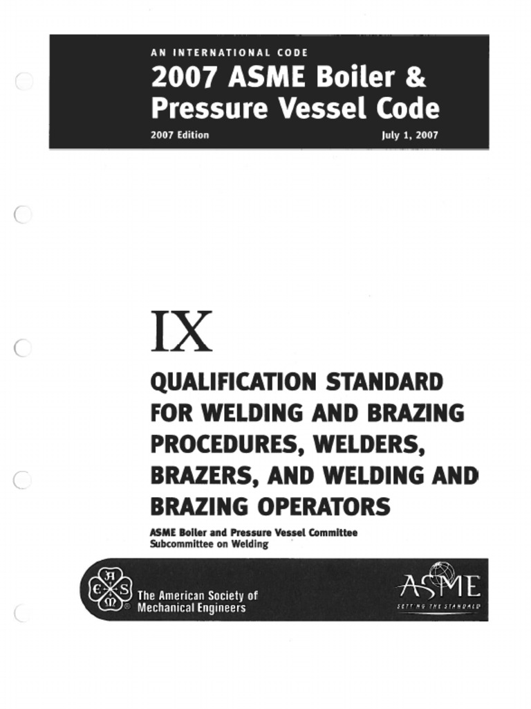 2007 ASME Sec IX Welding Brazing Qualifications PDF