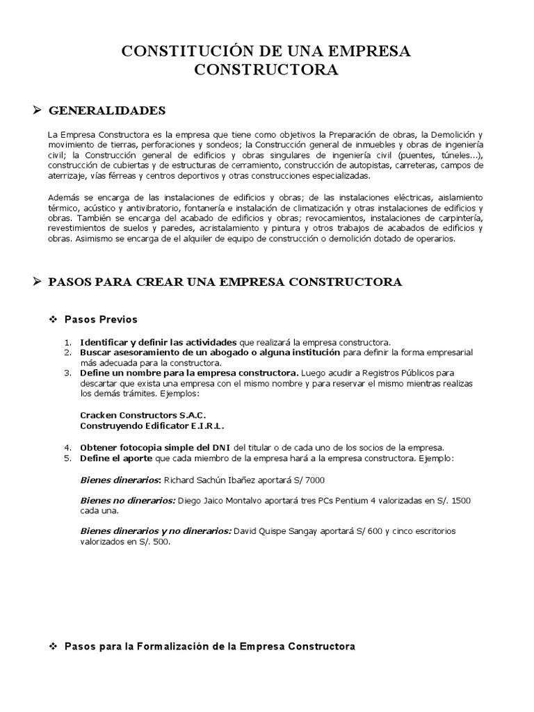 Constitucion Constructora | PDF | Economias