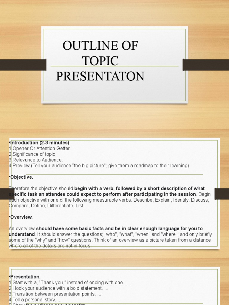Outline of Topic Presentation | PDF