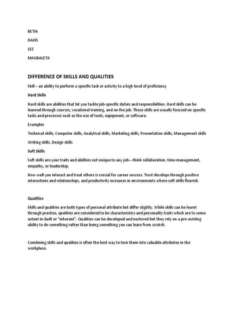 QUALIFICATIONS VS SKILLS DEFINITION DIFFERENCES AND EXAMPLES visual data 2