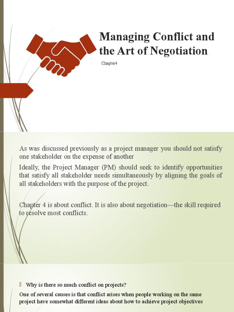 Conflict Management in Project Negotiation | PDF | Project Management ...