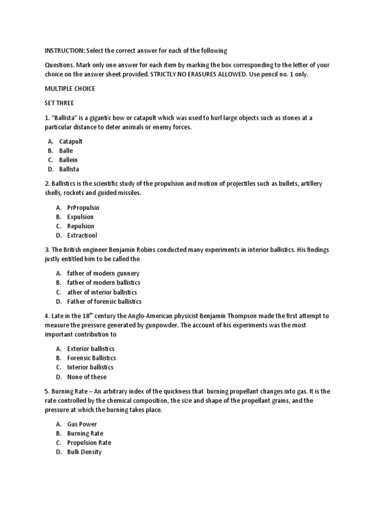 Ballistics and Firearm Mechanics Quiz | PDF | Camera | Ballistics