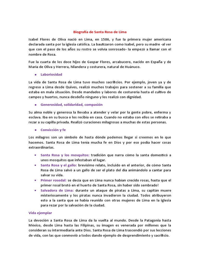 Santa Rosa | PDF | Religión y espiritualidad
