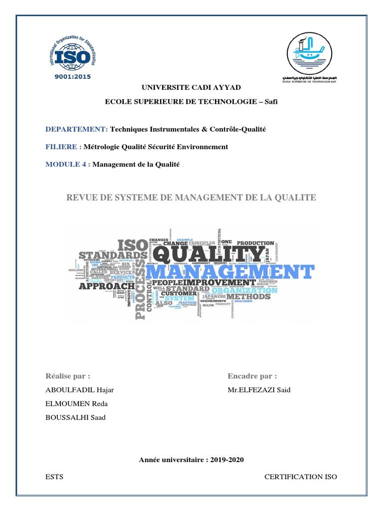 Revue du Système ISO 9001 chez COFICAB | PDF | Management de la qualité ...