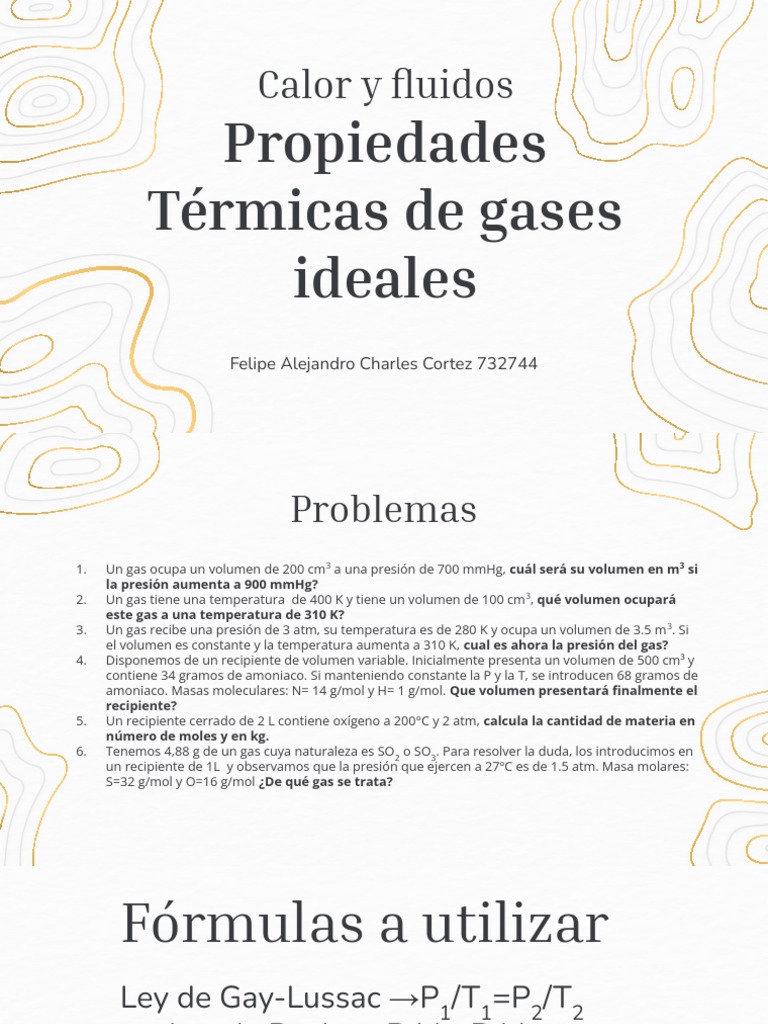 Problemas de Gases Ideales y Termodinámica | PDF | Gases | Mole (Unidad)
