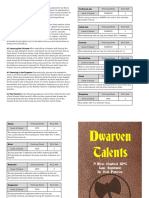 Micro Chapbook - Talents Book 01 - Dwarven Talents