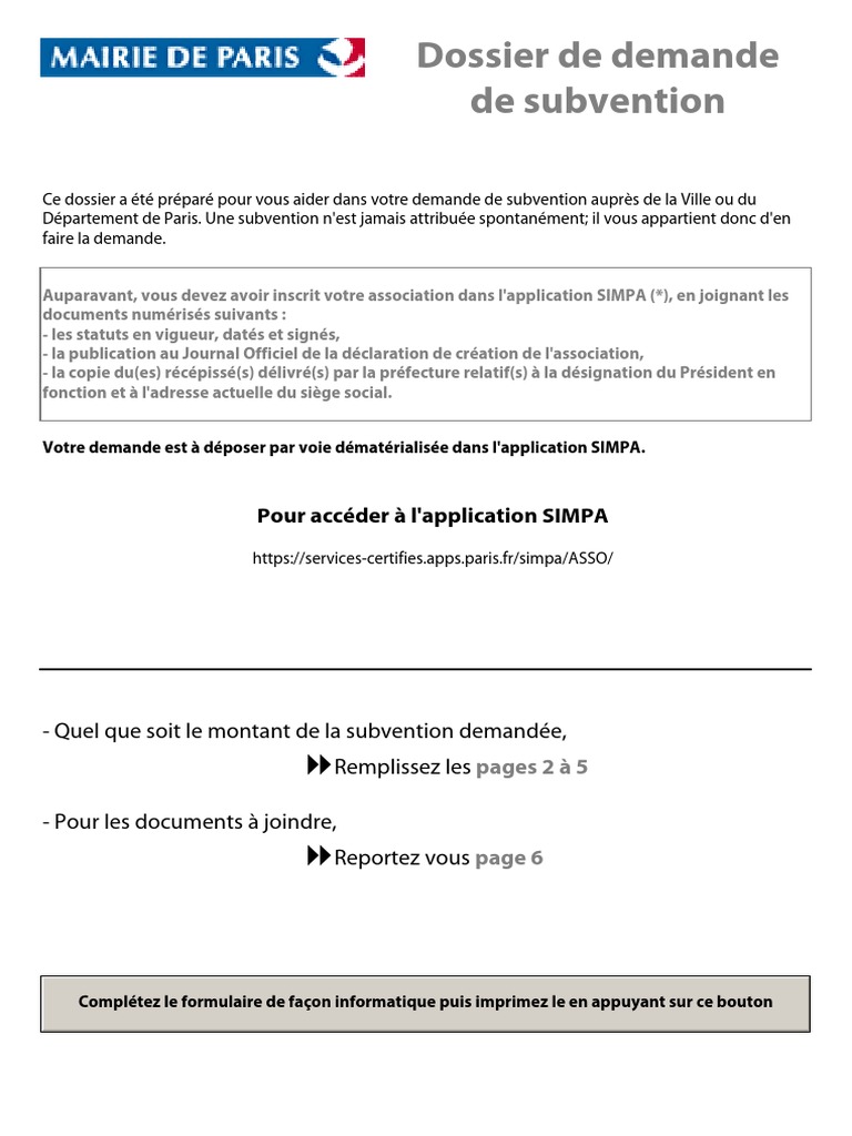 Demande de subvention pour association | PDF | Bénévolat | Subvention