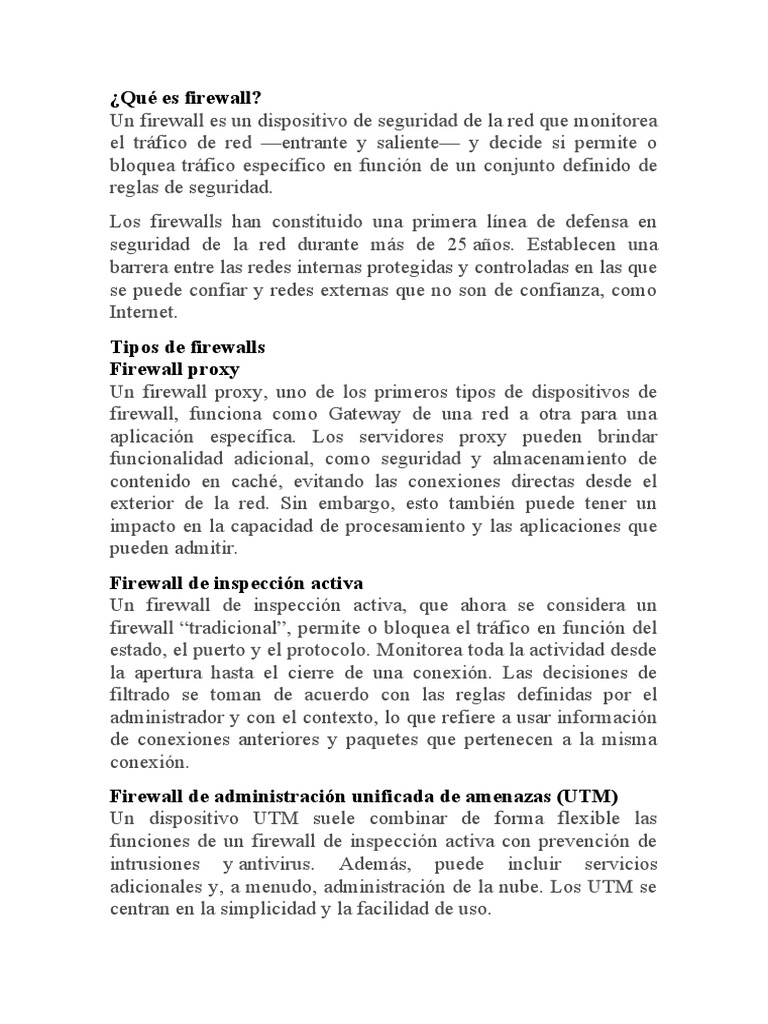 Tipos de Firewalls y Malware | PDF | Cortafuegos (informática) | Malware