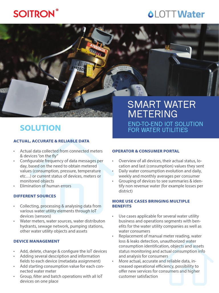 Smart Water Metering Pdf Internet Of Things Water