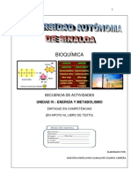 Cuaderno de Actividades Unidad Iv, Energía, Metabolismo Ciclo 2022-2023