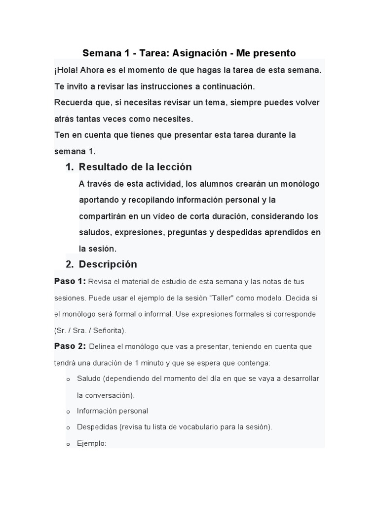 Semana 1 Ingles Traducido | PDF | Artes del Lenguaje y Comunicación