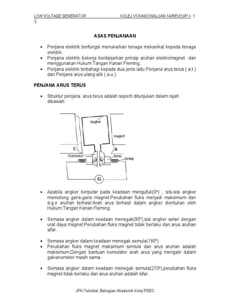 Prinsip dan Jenis Generator Elektrik | PDF