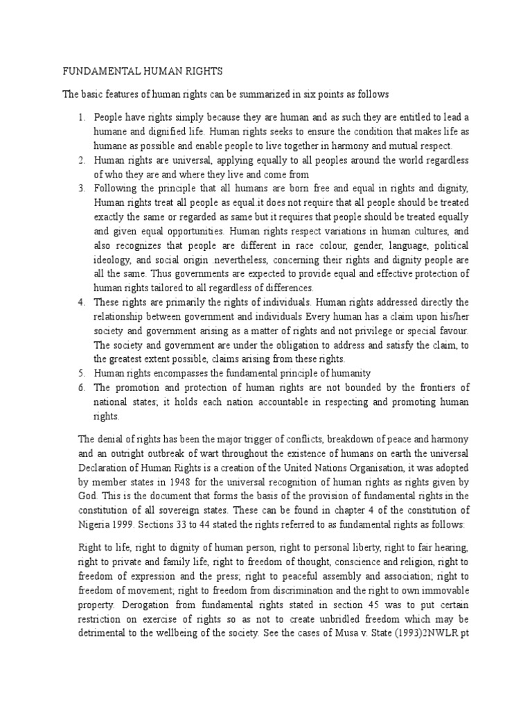 Fundamental Human Rights | PDF | Rights | Human Rights