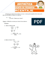 Porcentaje para Quinto de Primaria