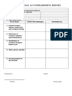 Portfolio Day Accomplishment Report Format