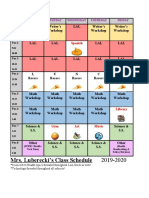 Class Schedule 2019-2020