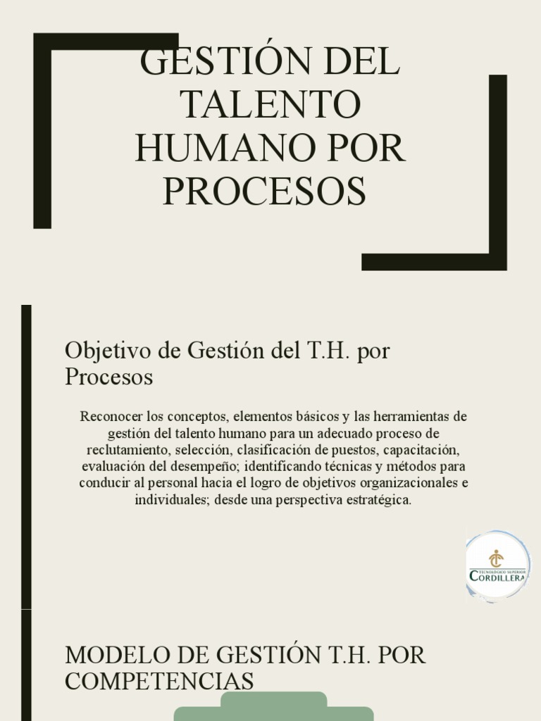 GESTIÓN DEL TALENTO HUMANO POR PROCESOS Ok Segundo Sabado | PDF
