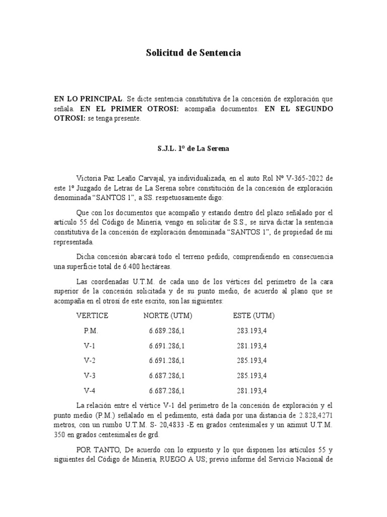 Solicitud de Sentencia | PDF