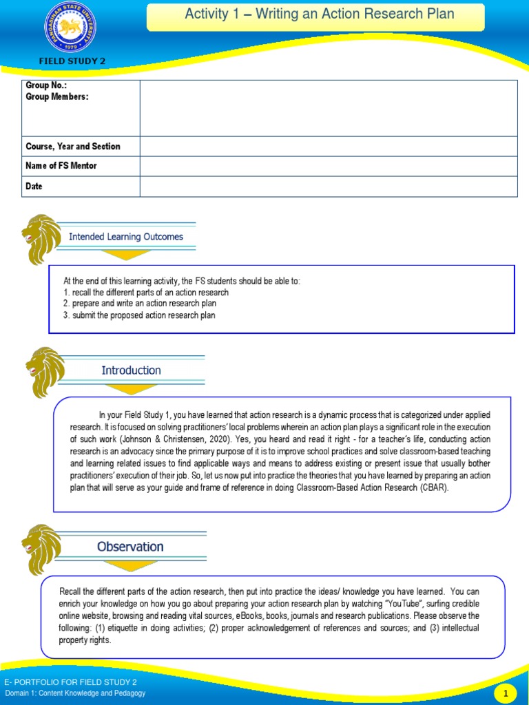 Writing Your Action Research Plan | PDF | Action Research | Knowledge
