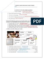 Homework Unit 7 Subject Questions and Future Tenses