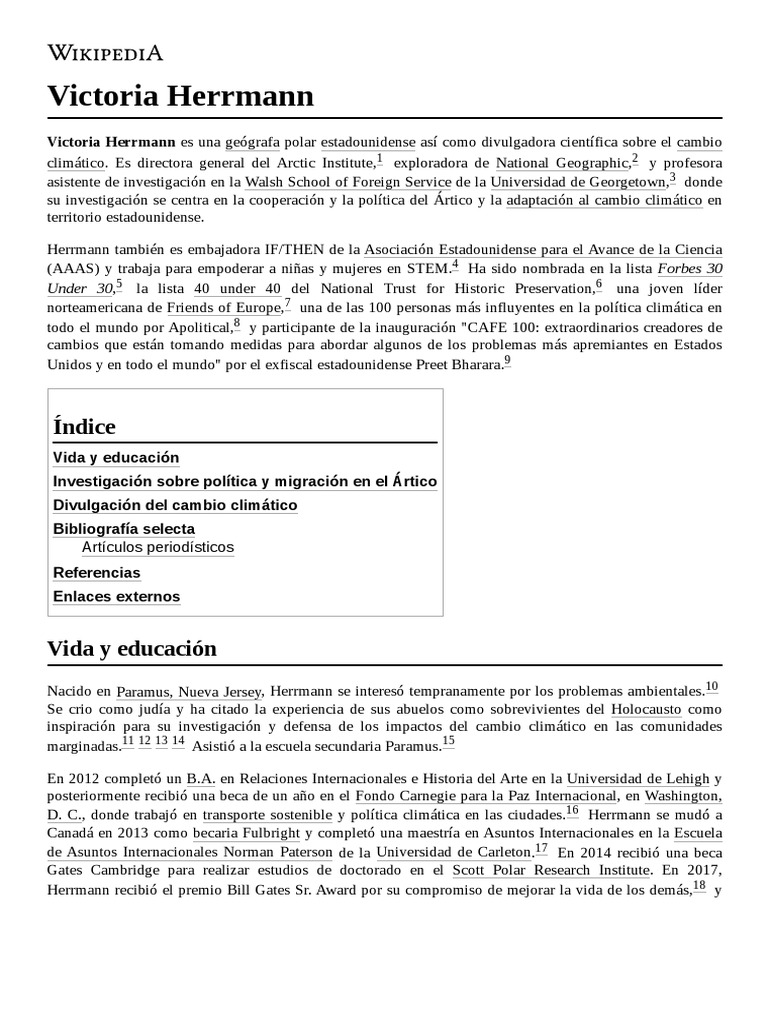 Victoria Herrmann - Wikipedia, La Enciclopedia Libre | PDF | Science